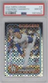 Yoshinobu Yamamoto from the 2024 Topps Chrome set featuring a X-Fractor parallel graded by PSA and given an overall grade of 10.