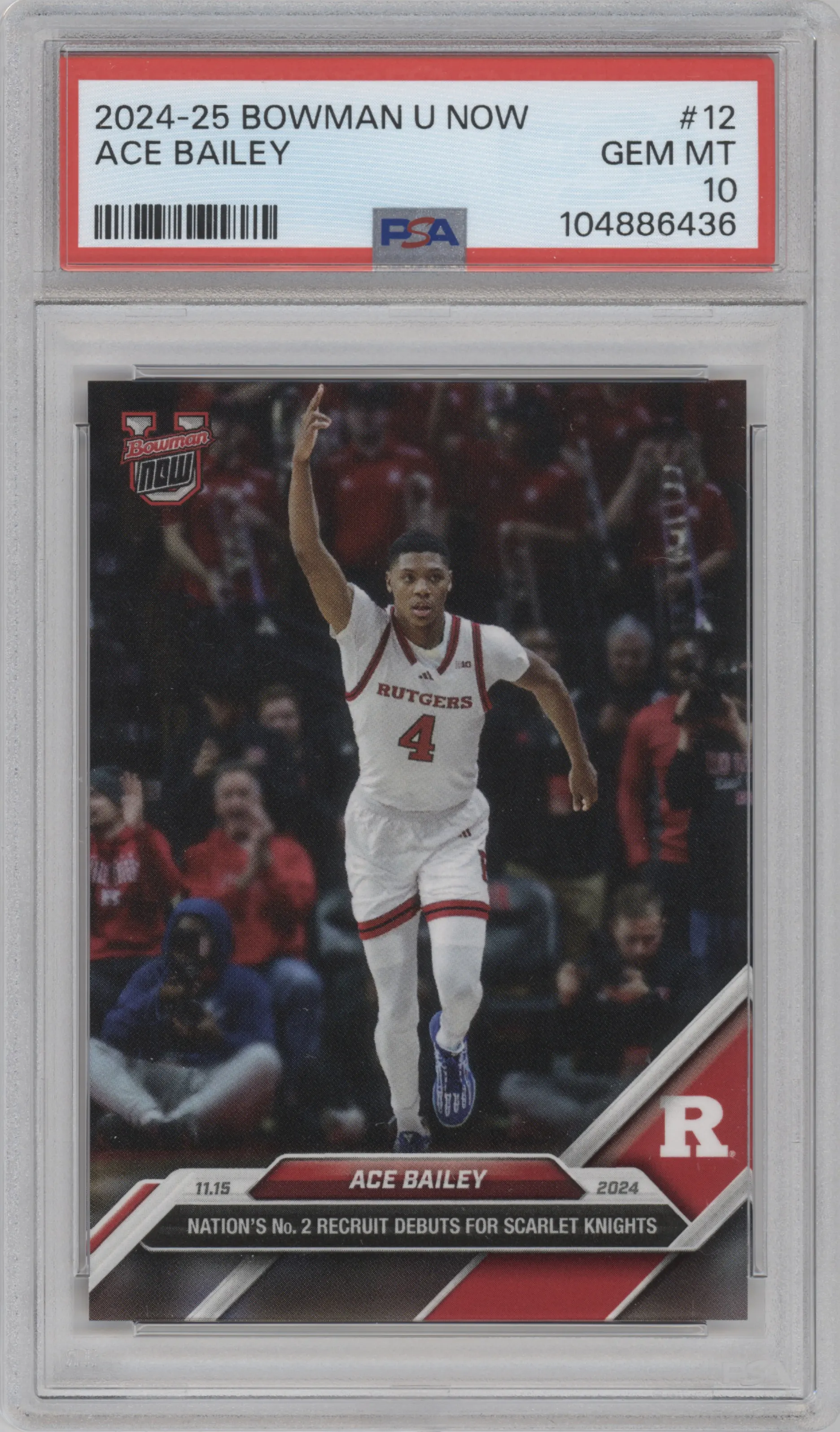 2024 Bowman U Now Ace Bailey #12 PSA 10