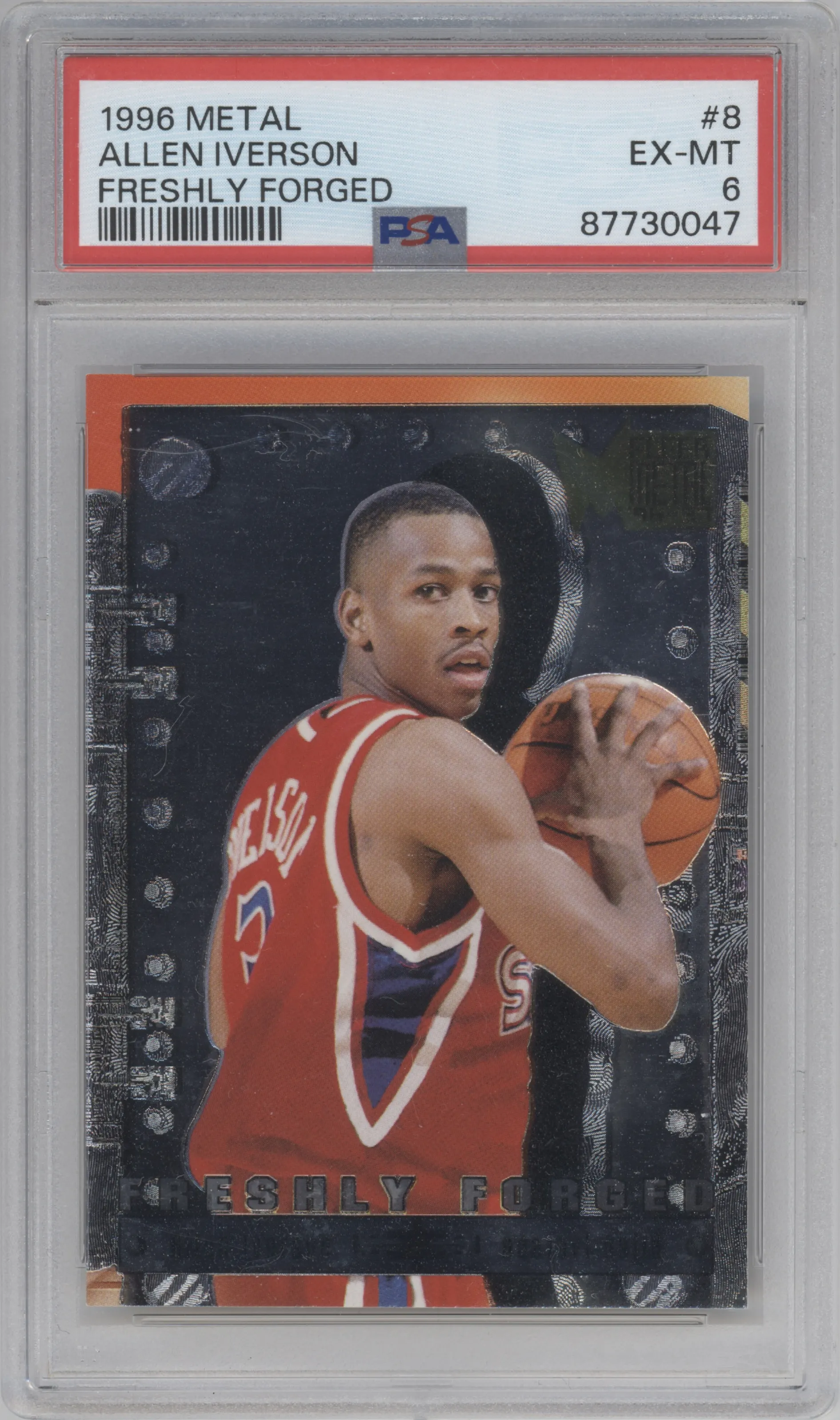 1996 Fleer Metal Freshly Forged Allen Iverson #8 PSA 6