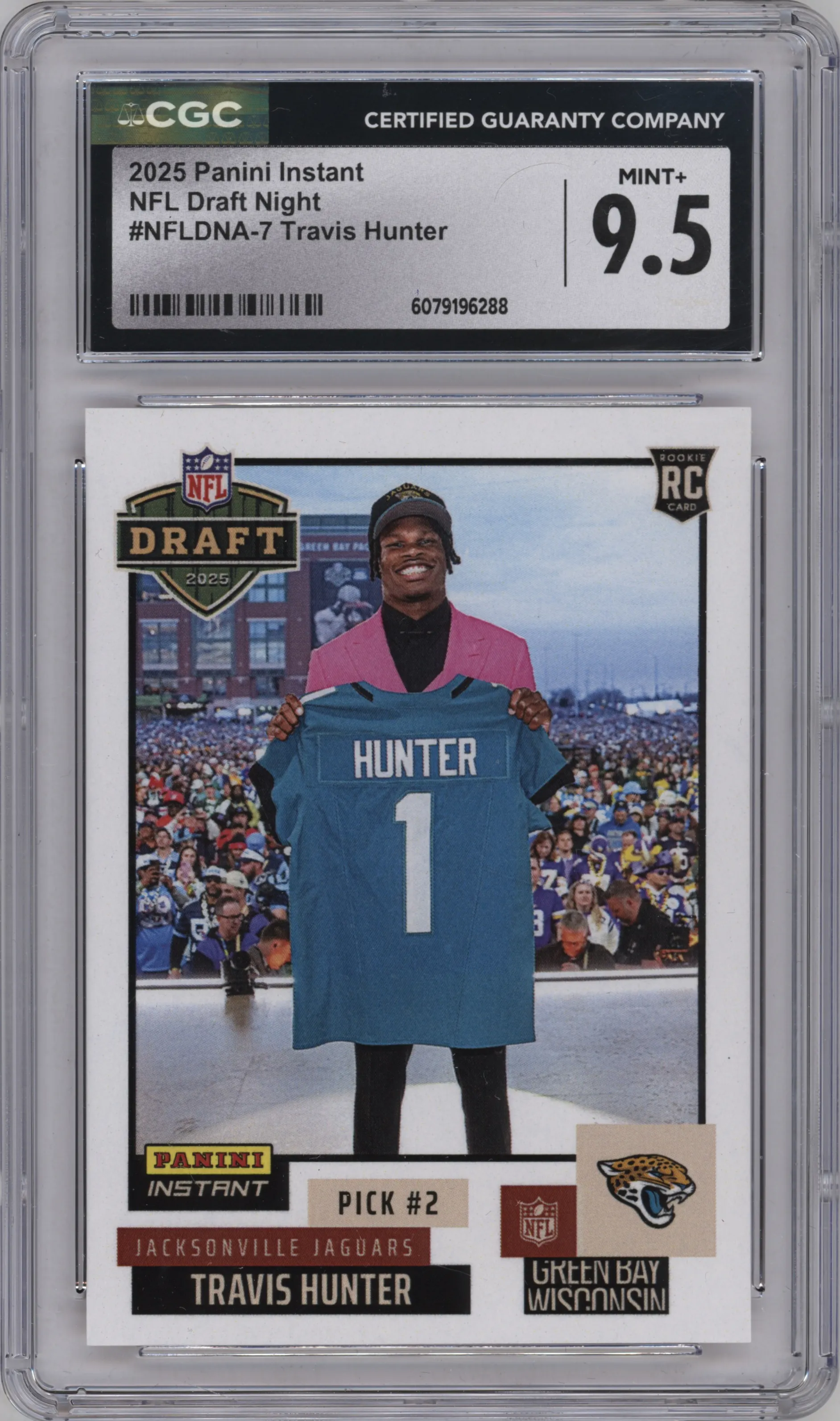 2025 Panini Instant NFL Draft Night Travis Hunter #NFLDNA-7 CGC 9.5