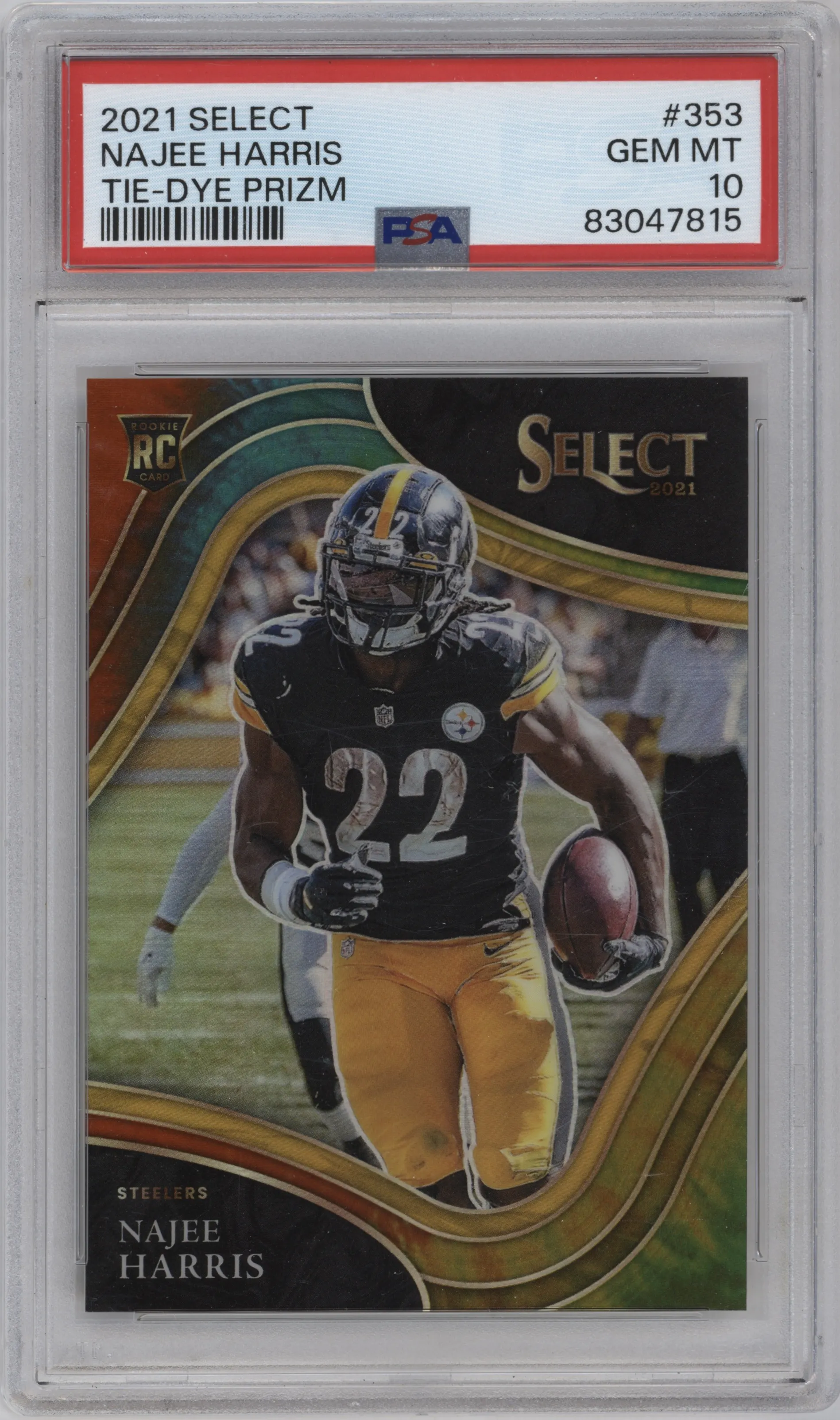 2021 Panini Select Field Lvl. Najee Harris Tie-Dye PSA 10
