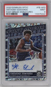 Anthony Edwards from the 2020-21 Panini Donruss Optic set graded by PSA and given an overall grade of 9.