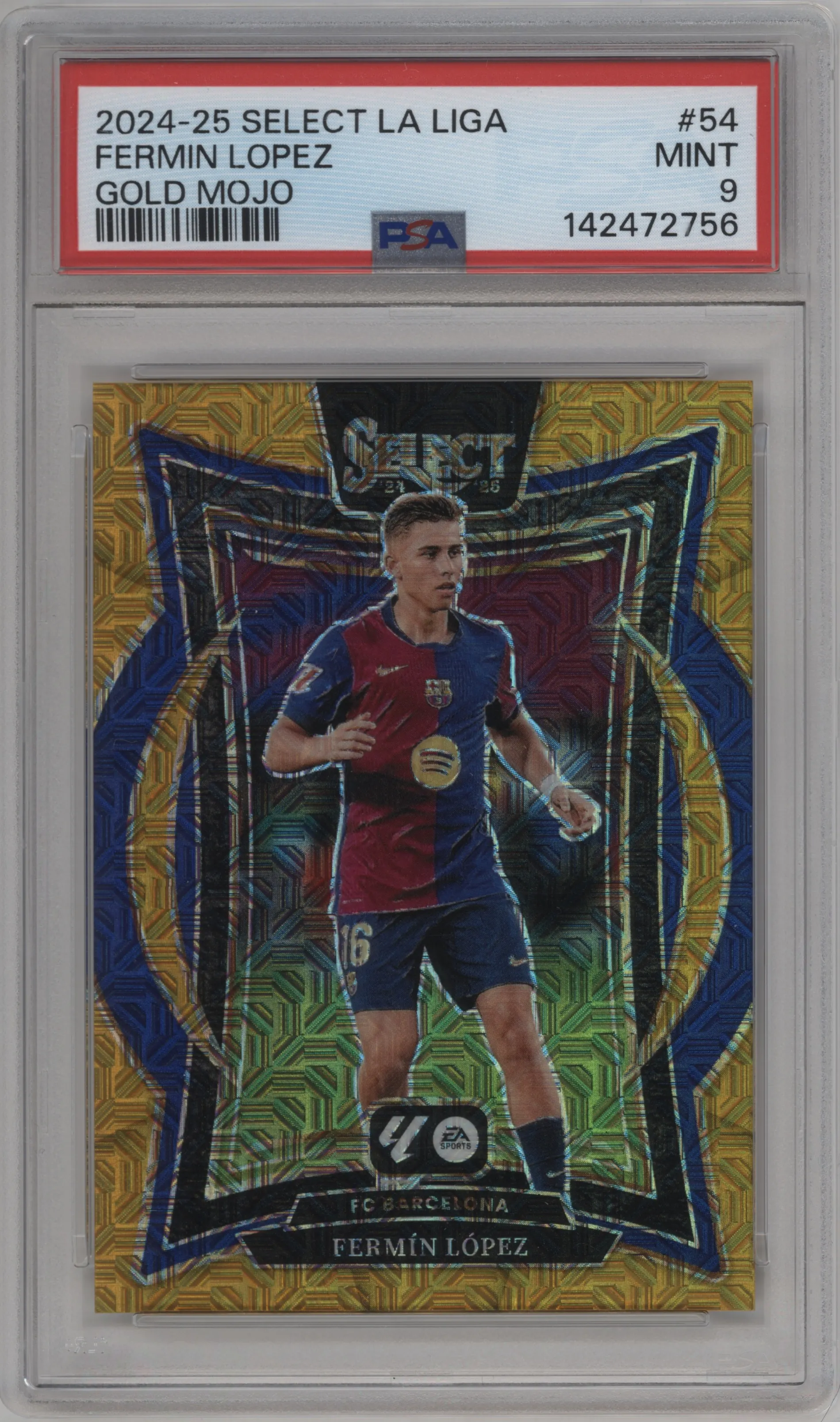 2024 Panini Select La Liga Terrace Fermin Lopez Gold Mojo #54 PSA 9