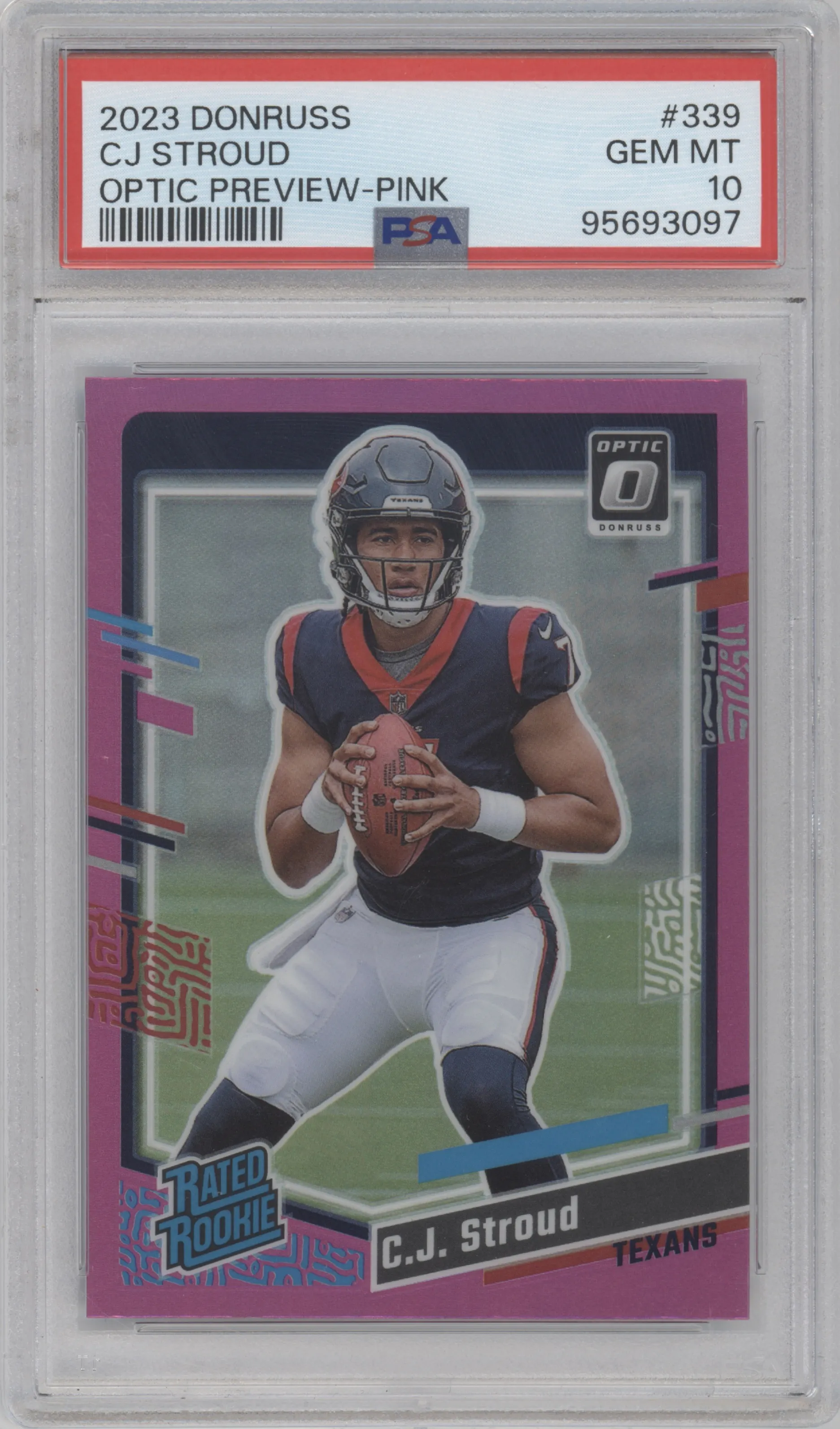 2023 Panini Donruss Opt.Rtd.Rke.Prev. C.J. Stroud Pink PSA 10