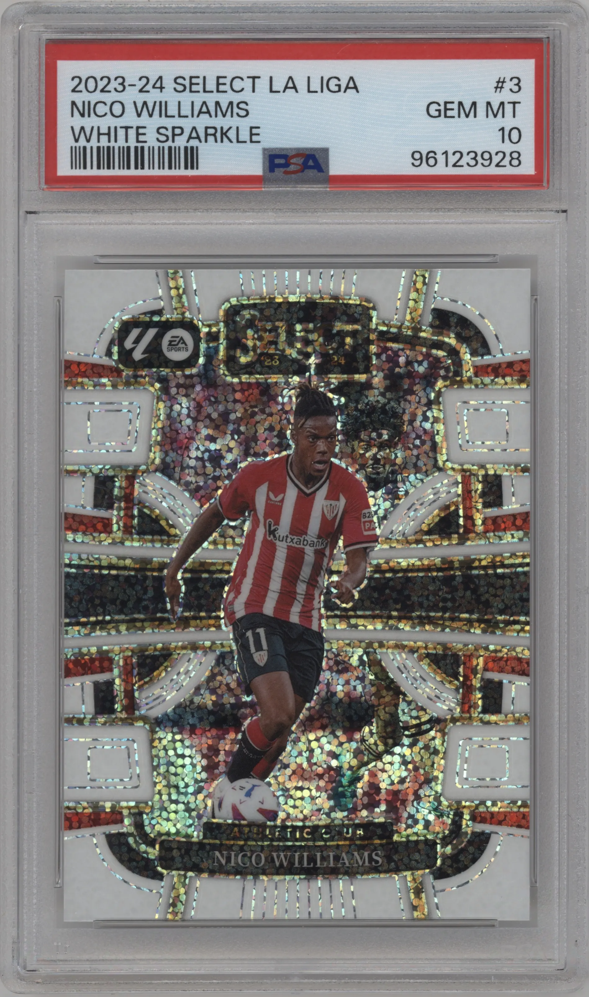 2023 Panini Select La Liga Nico Williams White Sparkle #3 PSA 10