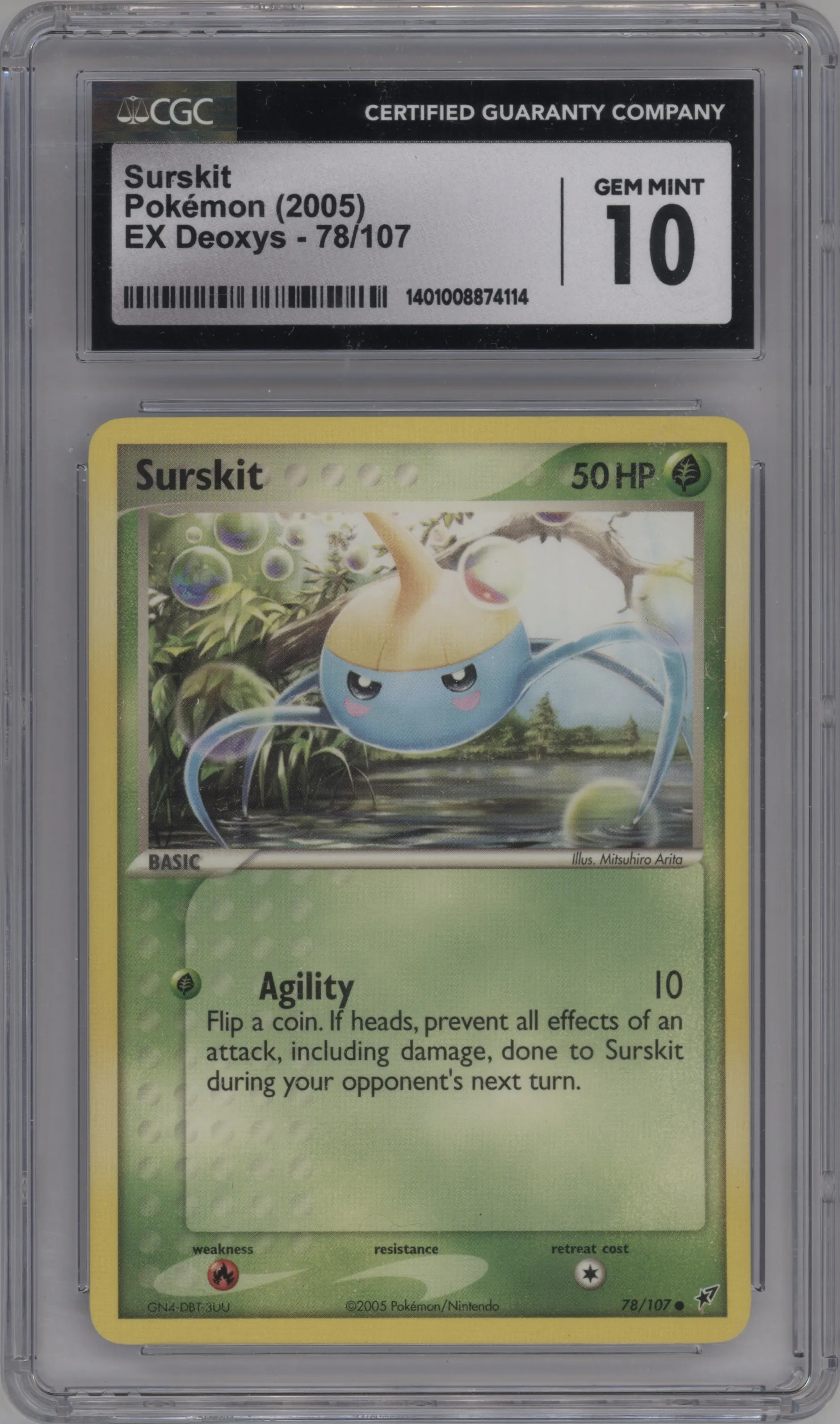 2005 Pokemon EX Deoxys Surskit CGC 10