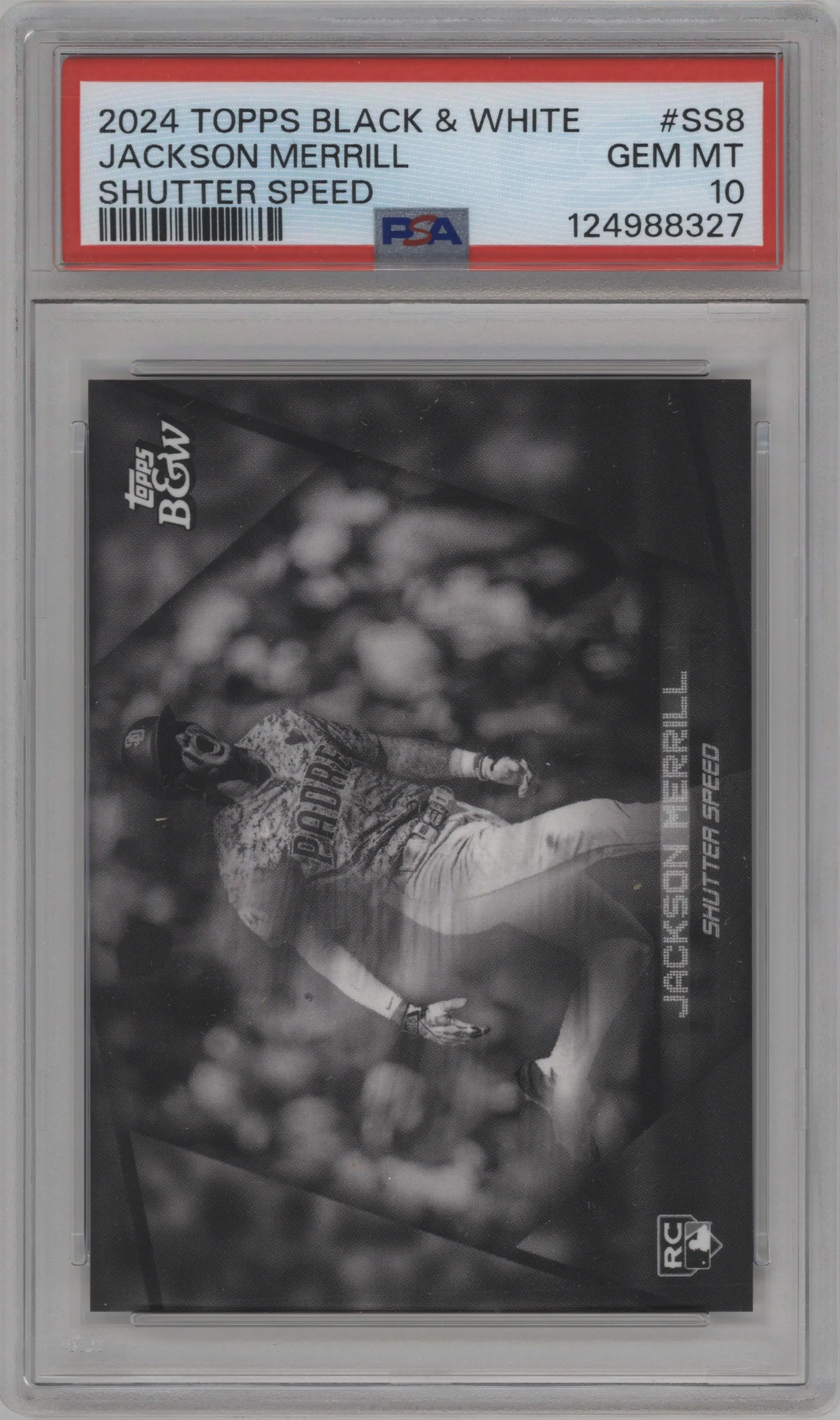 2024 Topps Black & White Shutter Speed Jackson Merrill #SS8 PSA 10