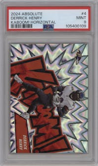 Derrick Henry from the 2024 Panini Absolute set graded by PSA and given an overall grade of 9.