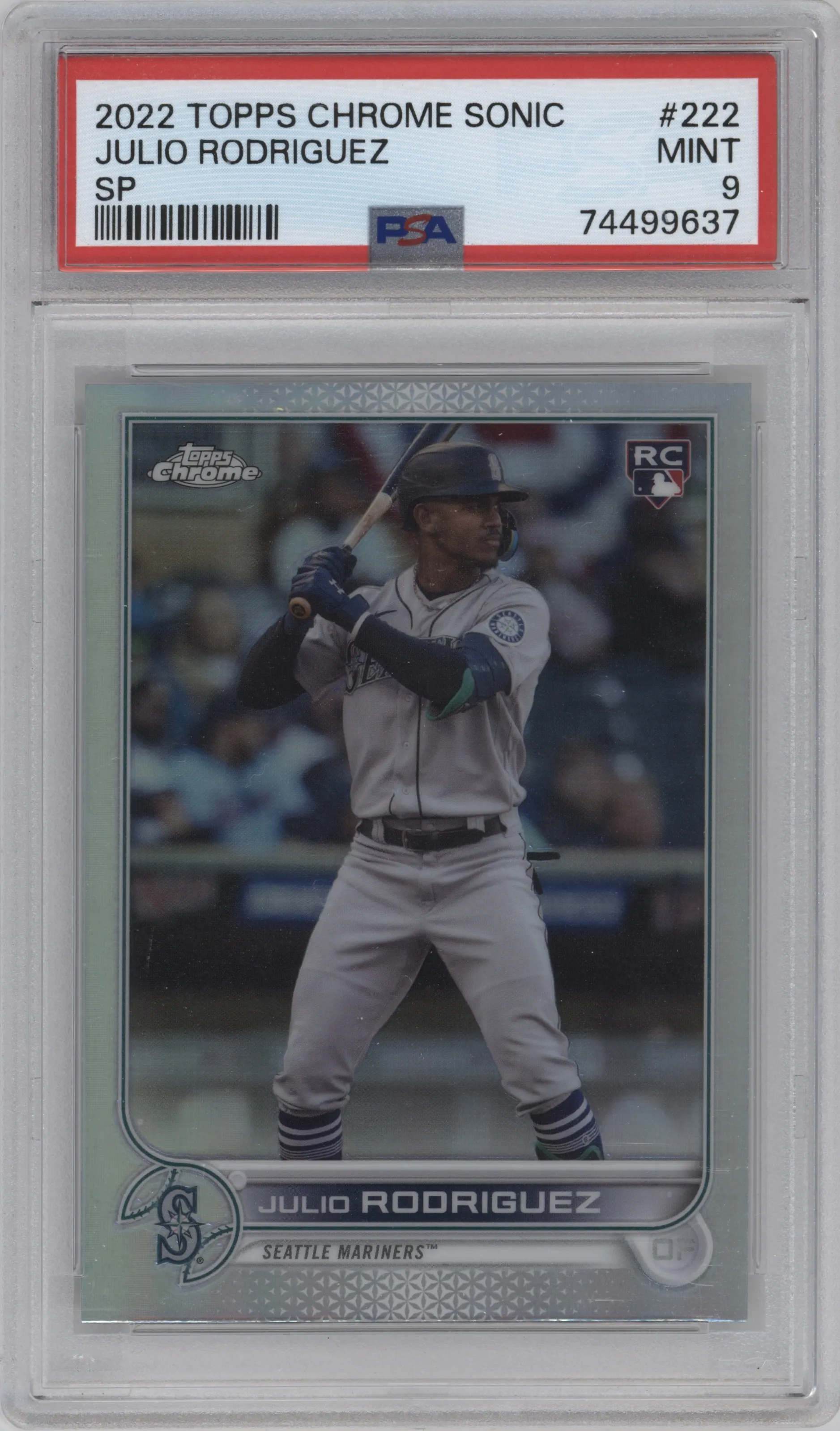 2022 Topps Chrome Sonic SP Julio Rodriguez PSA 9