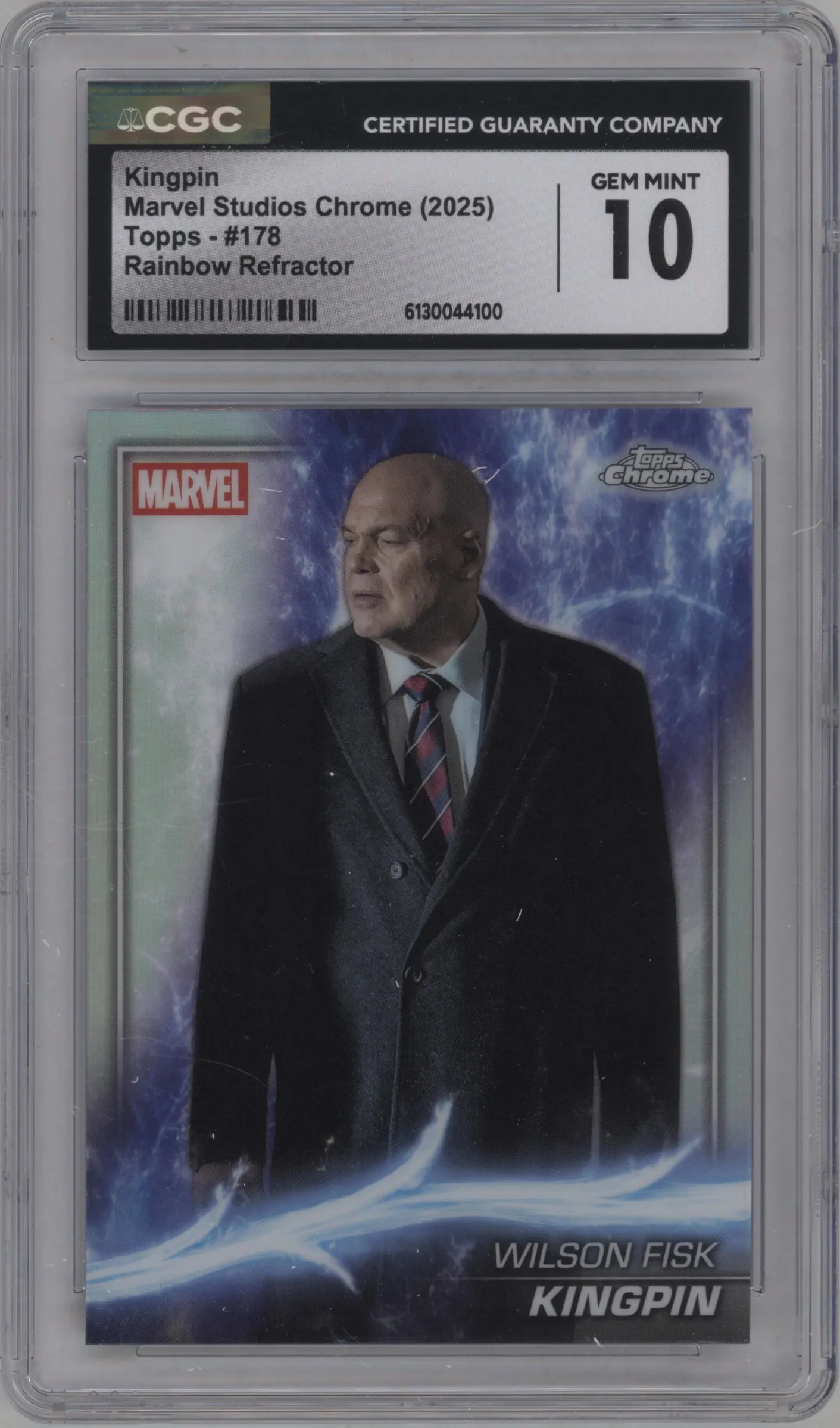 2025 Topps Chrome Marvel Studios Kingpin Rainbow Refractor CGC 10