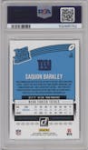 Saquon Barkley from the 2018 Panini Donruss set graded by PSA and given an overall grade of 10.