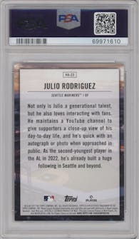 Julio Rodriguez from the 2022 Topps Update  set graded by PSA and given an overall grade of 9.
