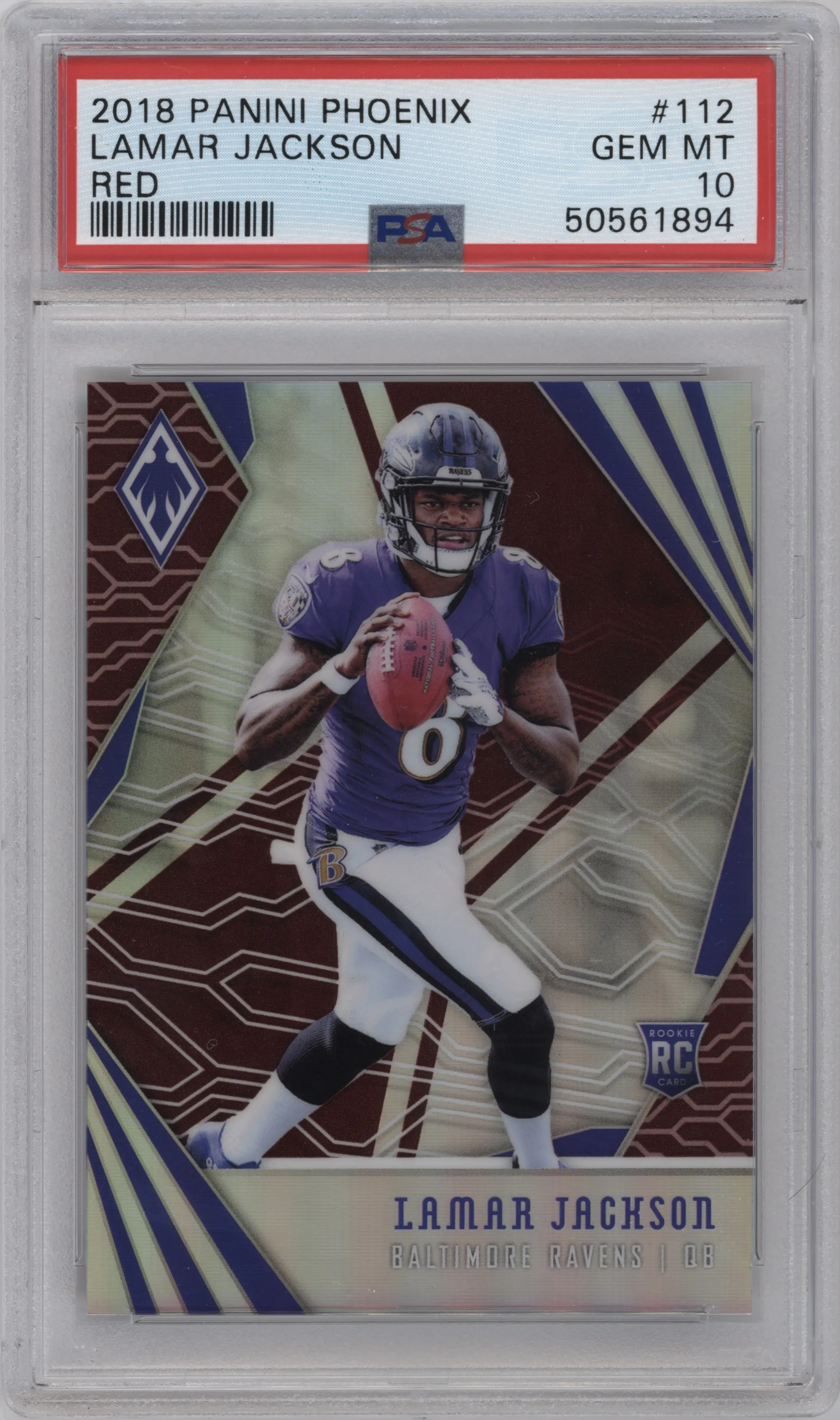 2018 Panini Phoenix Lamar Jackson Red #112 PSA 10