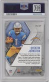 Quentin Johnston from the 2023 Panini Phoenix set featuring a Fire Burst parallel graded by PSA and given an overall grade of 10.