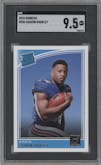 Saquon Barkley from the 2018 Panini Donruss set graded by SGC and given an overall grade of 9.5.
