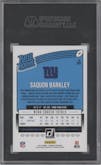 Saquon Barkley from the 2018 Panini Donruss set graded by SGC and given an overall grade of 9.5.