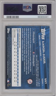 Aaron Judge from the 2017 Topps Series 1 set graded by PSA and given an overall grade of 10.