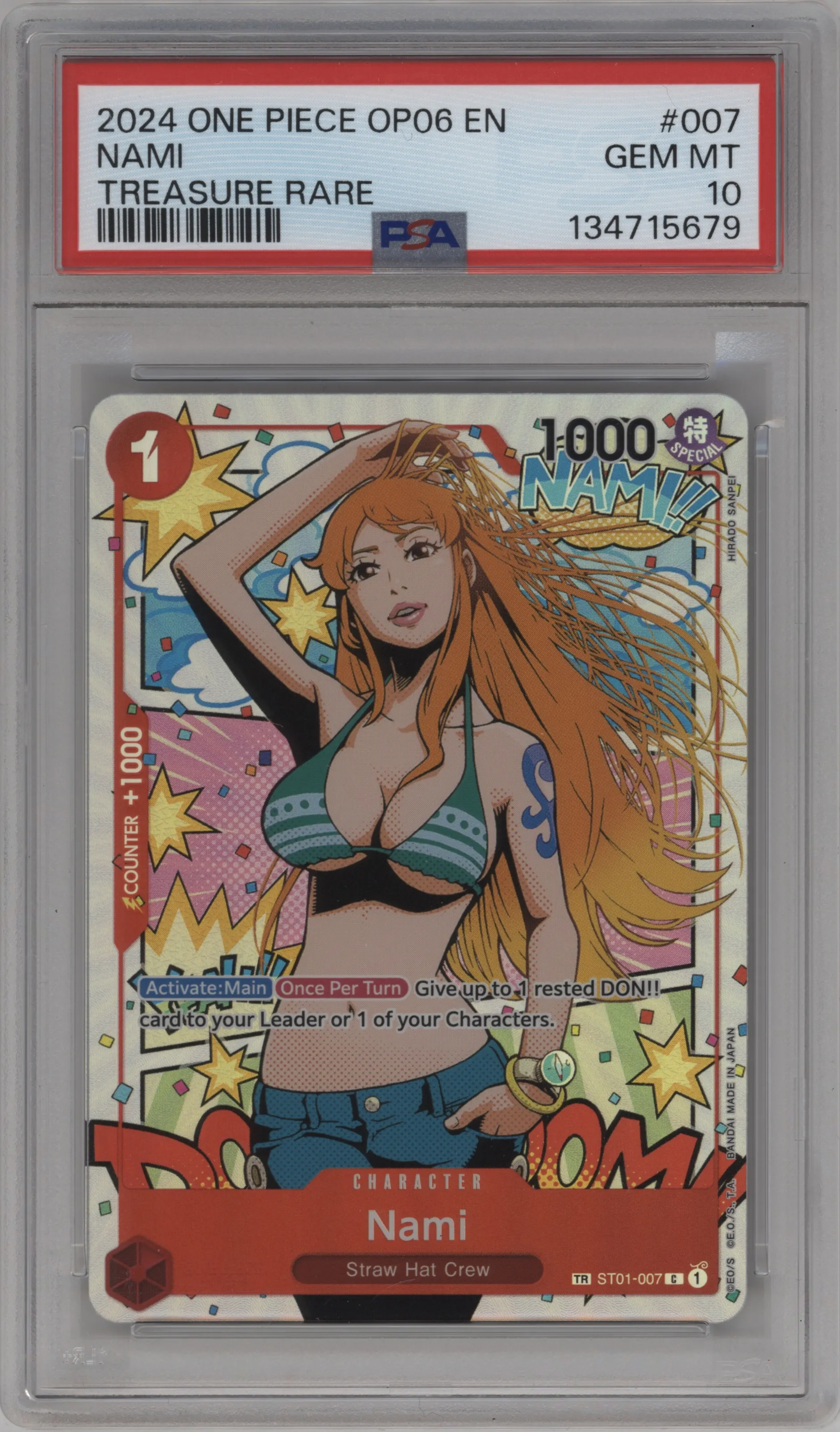 2024 One Piece Wings of the Captain Nami PSA 10
