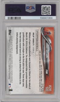 Shohei Ohtani from the 2018 Topps Update set graded by PSA and given an overall grade of 10.