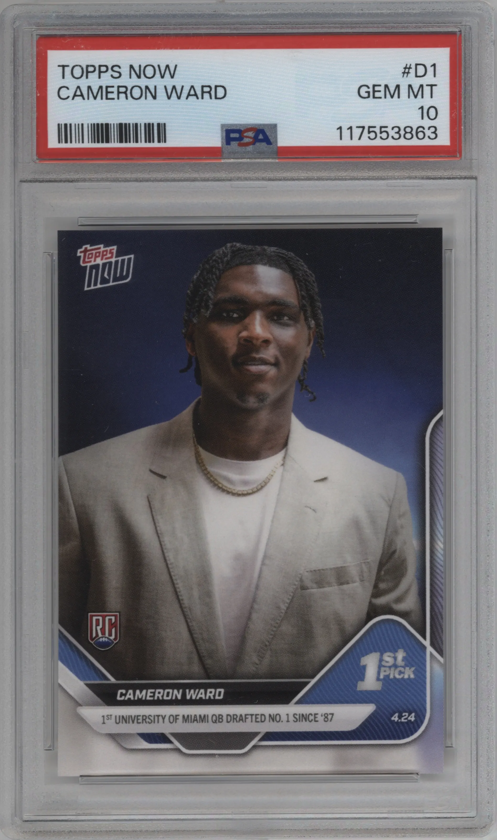 2025 Topps Now Cameron Ward PSA 10