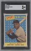 Willie Mays from the 1958 Topps set graded by SGC and given an overall grade of 3.