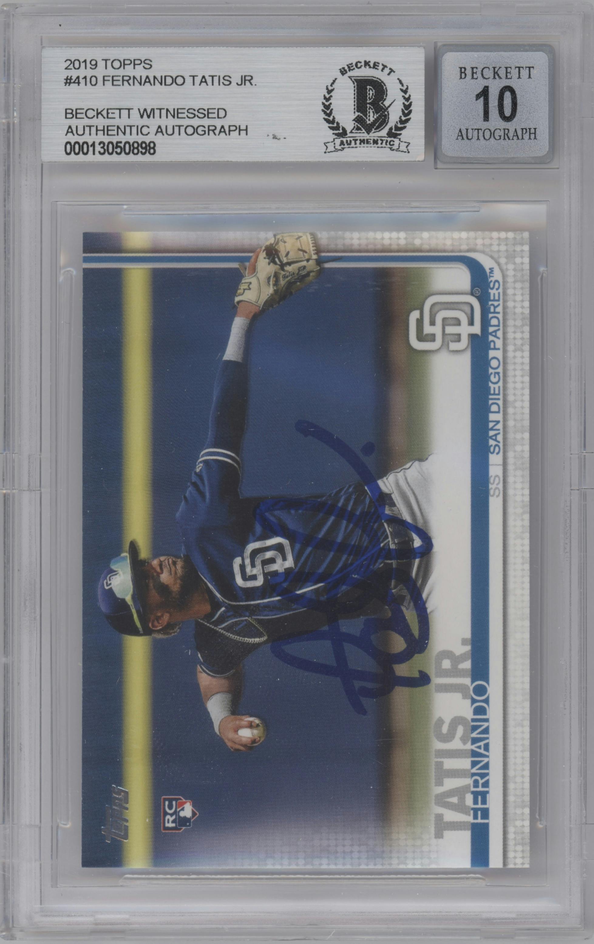 Fernando Tatis Jr. from the 2019 Topps Series 2 set graded by Beckett.