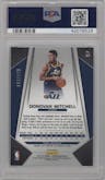 Donovan Mitchell from the 2017-18 Panini Prizm  set featuring a Blue Prizm  parallel graded by PSA and given an overall grade of 10.