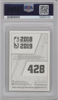 Luka Doncic from the 2018-19 Panini Stickers set graded by PSA and given an overall grade of 8.