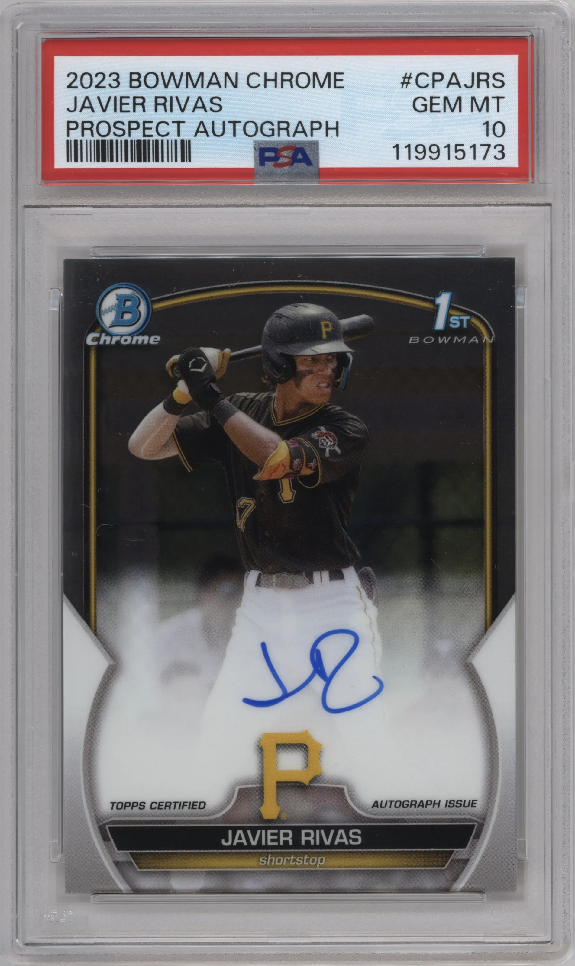 2023 Bowman Chrome Chr.Pros.Auto Javier Rivas PSA 10