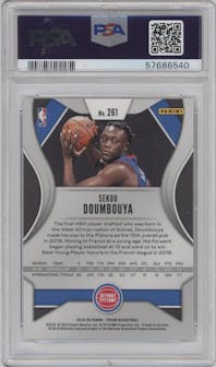 Sekou Doumbouya from the 2019-20 Panini Prizm set graded by PSA and given an overall grade of 10.