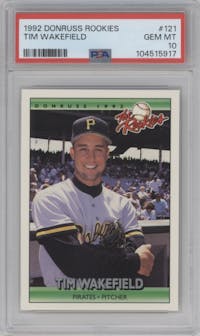 Tim Wakefield from the 1992 Donruss The Rookies set graded by PSA and given an overall grade of 10.