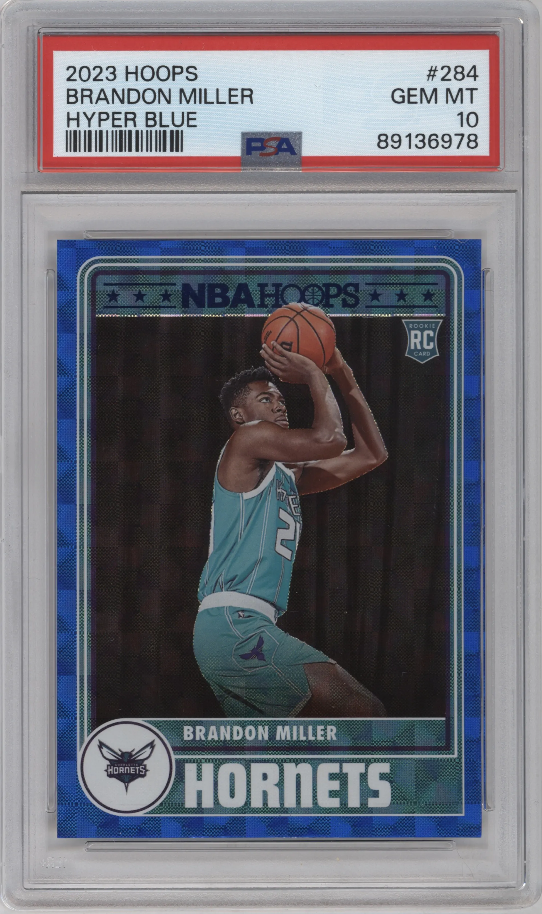 2023 Panini NBA Hoops Brandon Miller Hyper Blue PSA 10