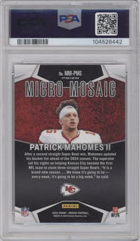 Patrick Mahomes II from the 2024 Panini Mosaic set graded by PSA and given an overall grade of 10.