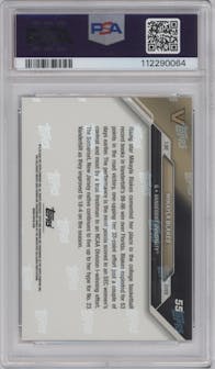 Mikayla Blakes from the 2024-25 Bowman U Now set featuring a Orange parallel graded by PSA and given an overall grade of 9.