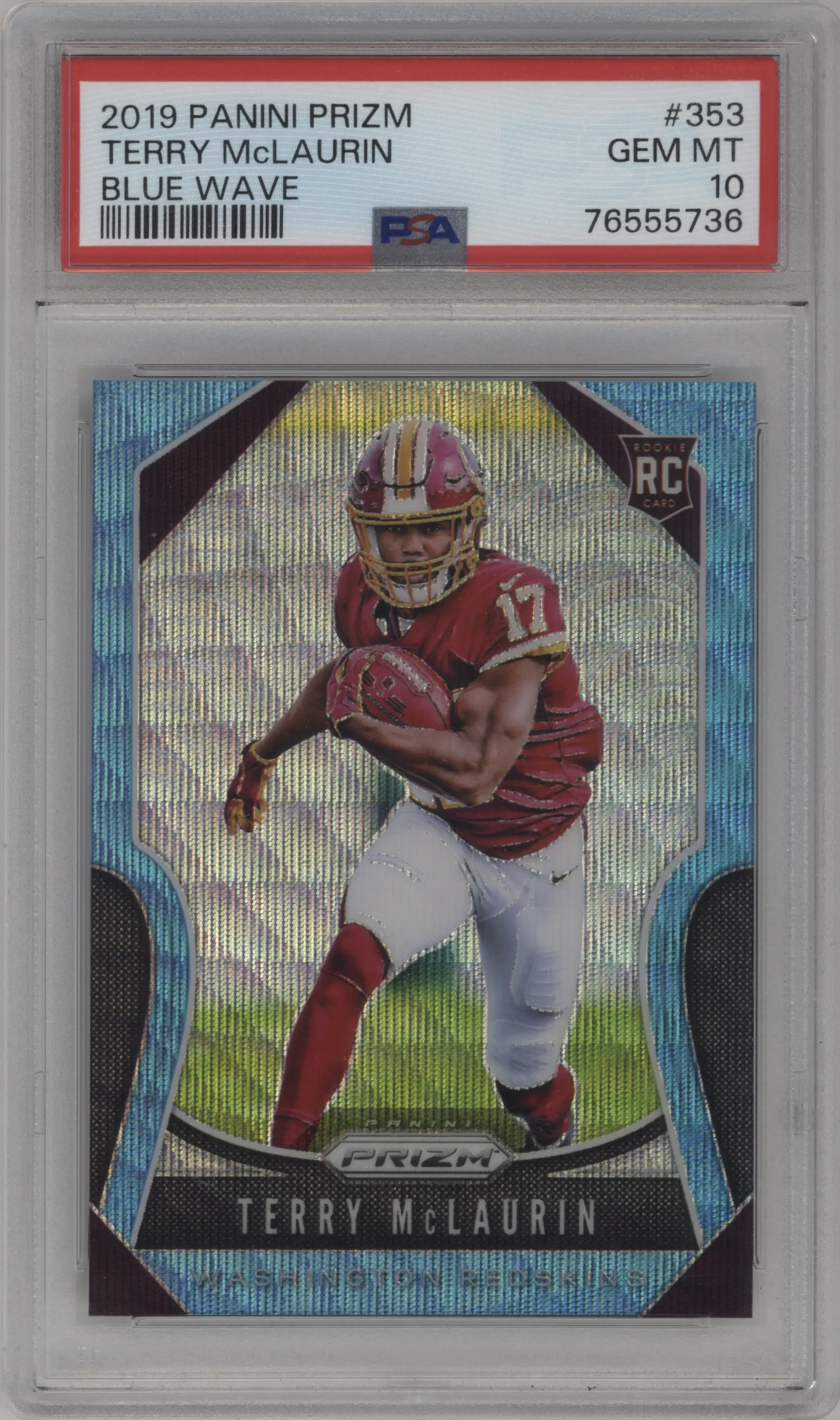 2019 Panini Prizm Terry McLaurin Blue Wave #353 PSA 10