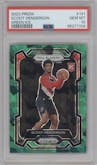 Scoot Henderson from the 2023-24 Panini Prizm set featuring a Green Ice parallel graded by PSA and given an overall grade of 10.
