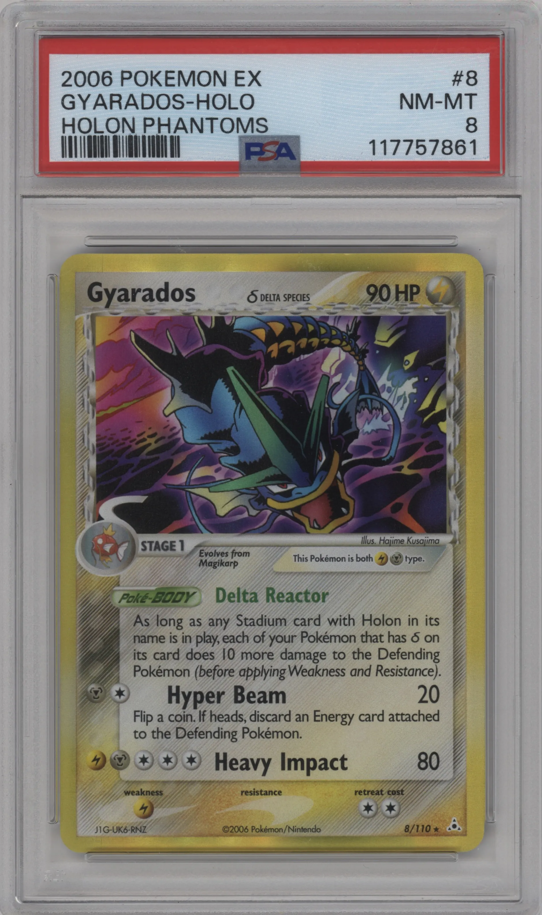 2006 Pokemon EX Holon Phantoms Gyarados #8 PSA 8
