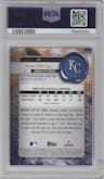 Bobby Witt Jr. from the 2022 Topps Gold Label set featuring a Black parallel graded by PSA and given an overall grade of 9.