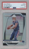 Joe Milton III from the 2024 Panini Prizm set featuring a Silver Prizm parallel graded by PSA and given an overall grade of 10.