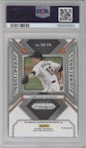 Tomoyuki Sugano from the 2024 Panini Prizm set featuring a Green Prizm parallel graded by PSA and given an overall grade of 9.