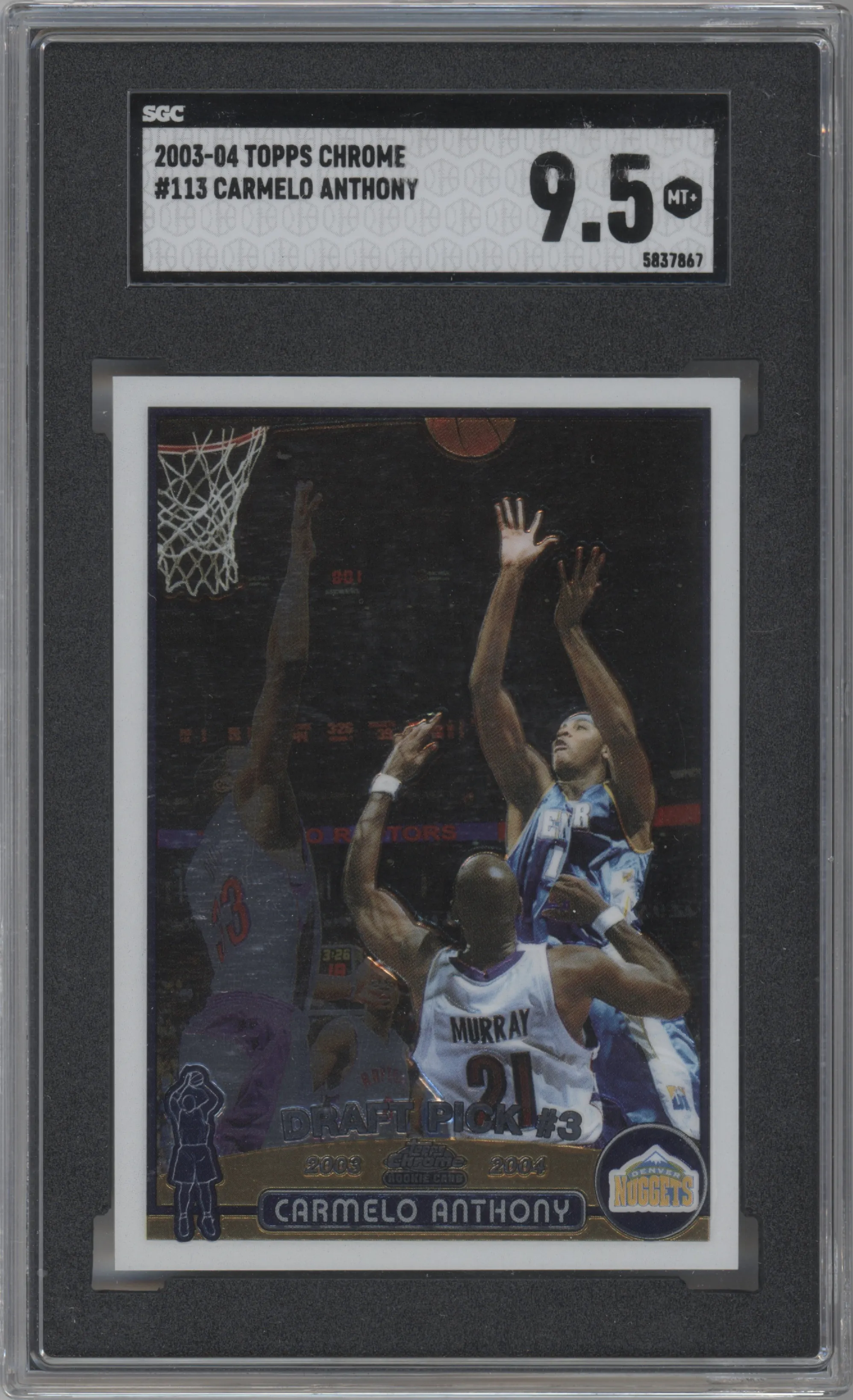 2003 Topps Chrome Carmelo Anthony SGC 9.5