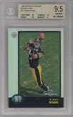 Hines Ward from the 1998 Bowman Chrome set featuring a Refractor parallel graded by Beckett and given an overall grade of 9.5.