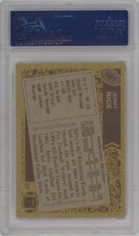 Jerry Rice from the 1986 Topps set graded by PSA and given an overall grade of 8.