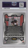Bijan Robinson from the 2023 Panini Prizm set featuring a Silver Prizm parallel graded by PSA and given an overall grade of 10.