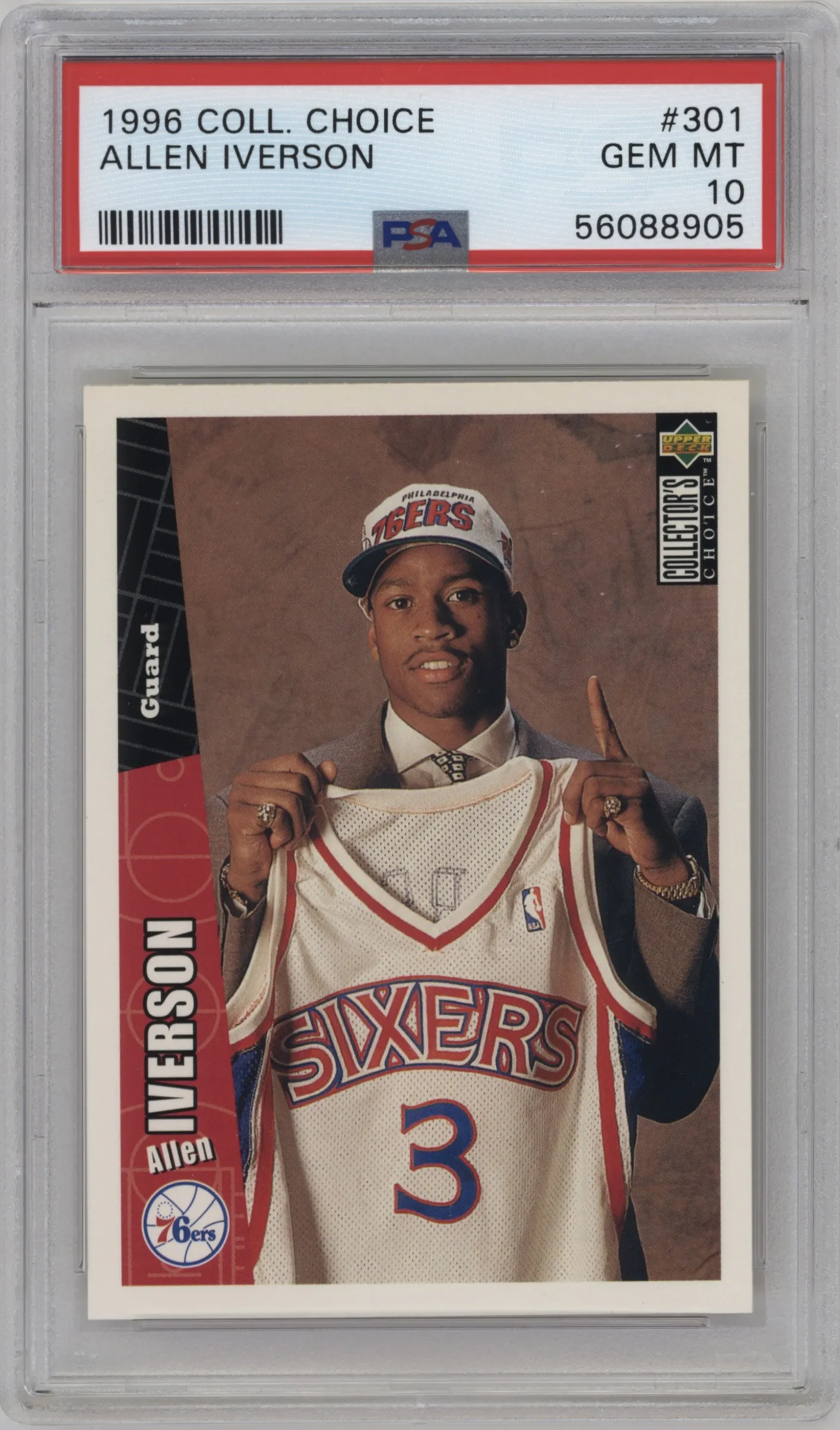 1996 Upper Deck Collector's Choice Allen Iverson #301 PSA 10