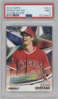 Shohei Ohtani from the 2018 Topps Series 2 set graded by PSA and given an overall grade of 9.