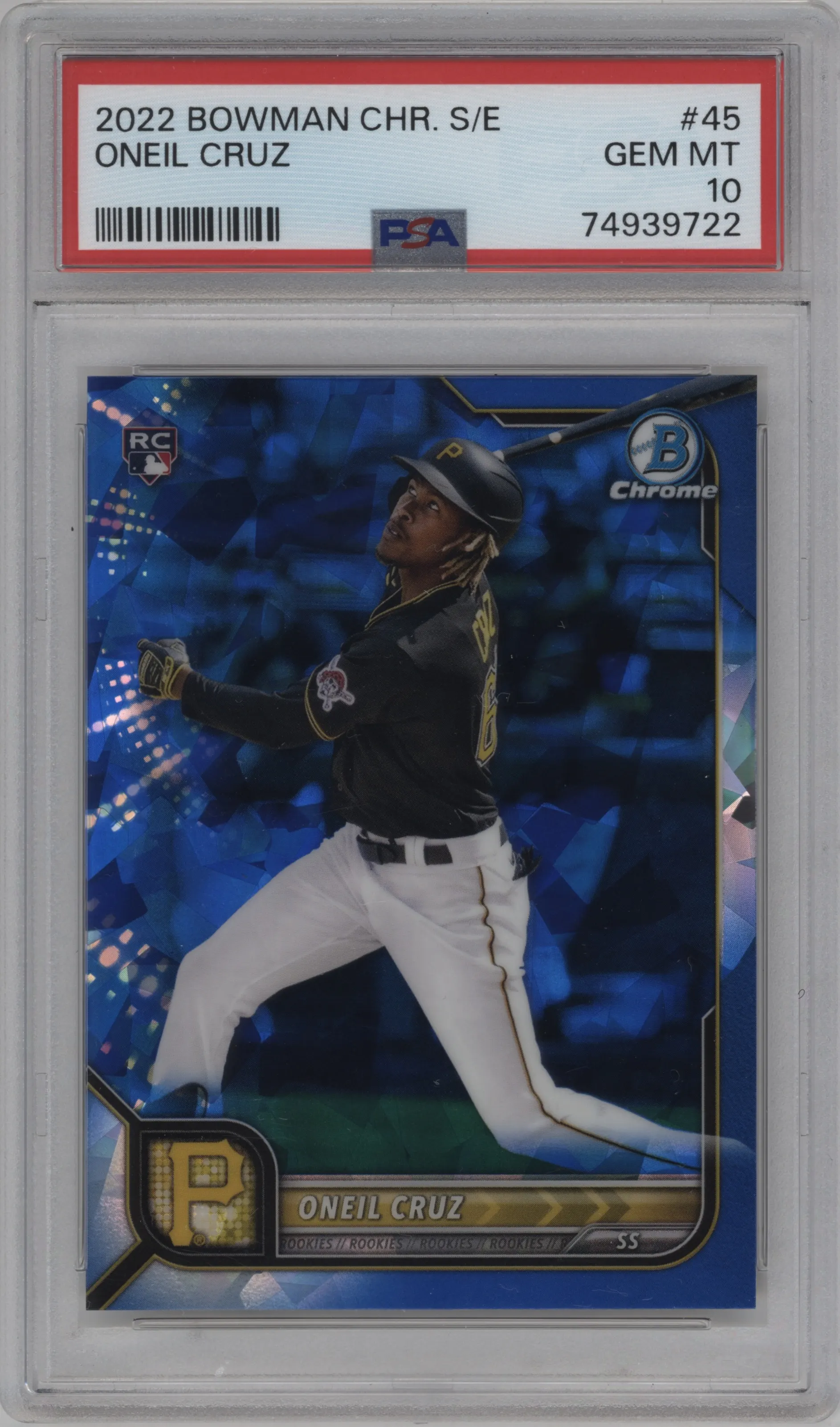 2022 Bowman Chrome Sapphire Edition Oneil Cruz PSA 10