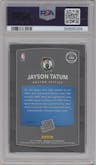 Jayson Tatum from the 2017-18 Panini Donruss Optic set featuring a Purple parallel graded by PSA and given an overall grade of 9.