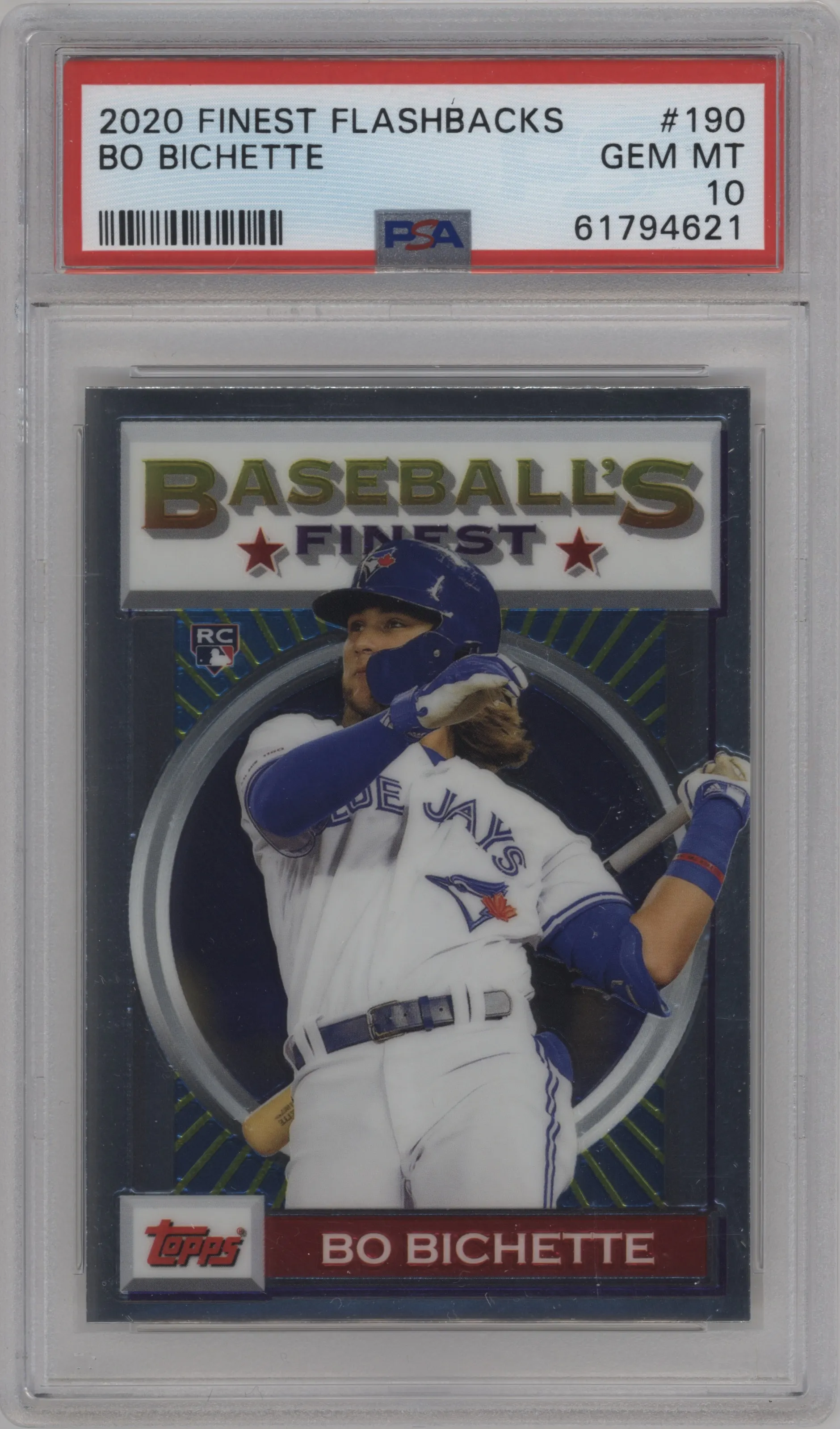 2020 Topps Finest Flashbacks Bo Bichette #190 PSA 10