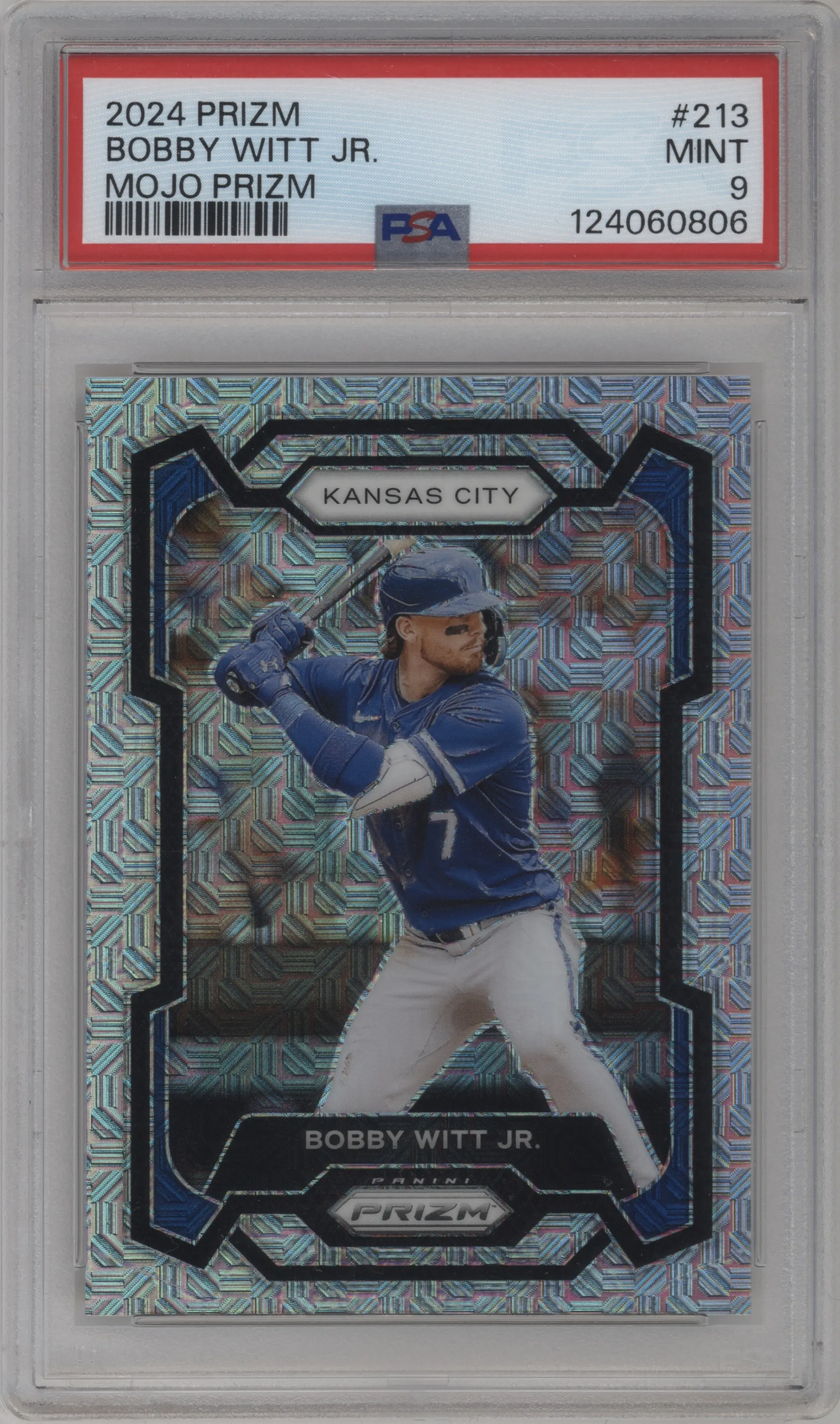 2024 Panini Prizm Bobby Witt Jr. Mojo Prizm PSA 9